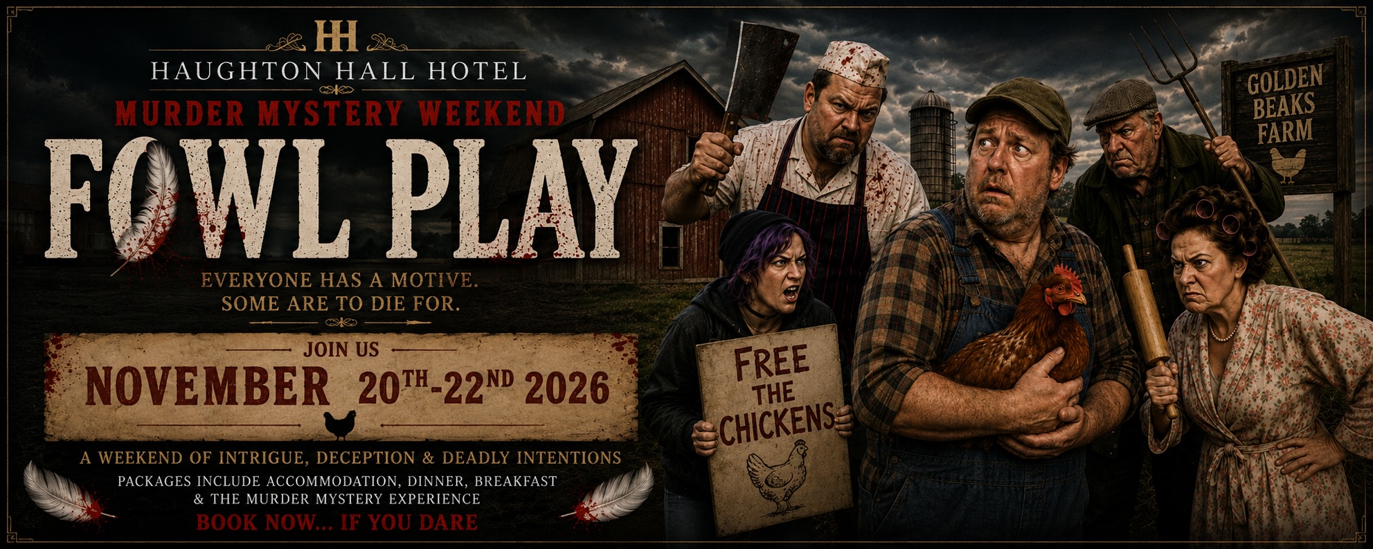 Fowl Play murder mystery weekend, 20 to 22 November 2026 at Haughton Hall Hotel